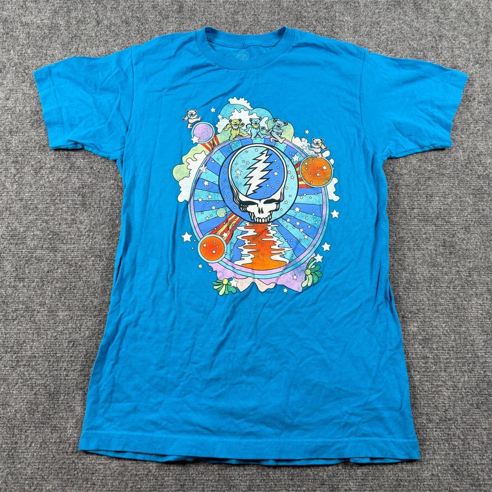 Grateful Dead T-Shirt Mens Medium Blue Steal Your Face Dancing‎ Bears Band Tee